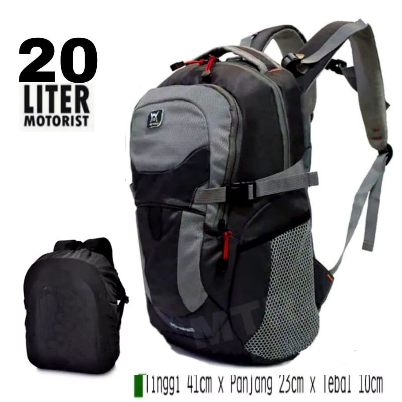 TAS RANSEL PRIA-WANITA 20ltr//TAS SEKOLAH&amp;MOTORIS FREE RAINCOVER,MURAH MERIAH BERKUALITAS