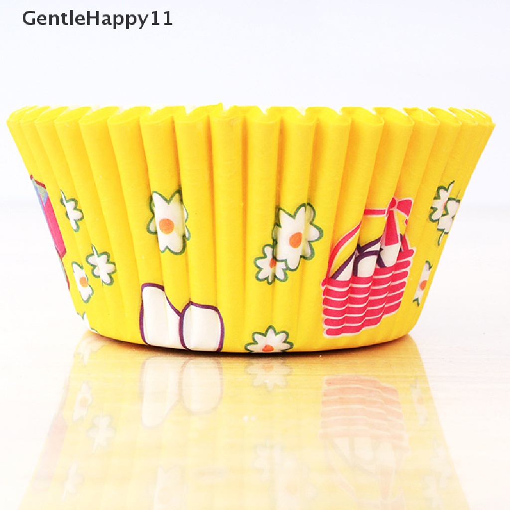 Gentlehappy 100Pcs Kertas Kue Anti Minyak Cup Bucket Coklat Gluous Rice Cake Alat Kertas id