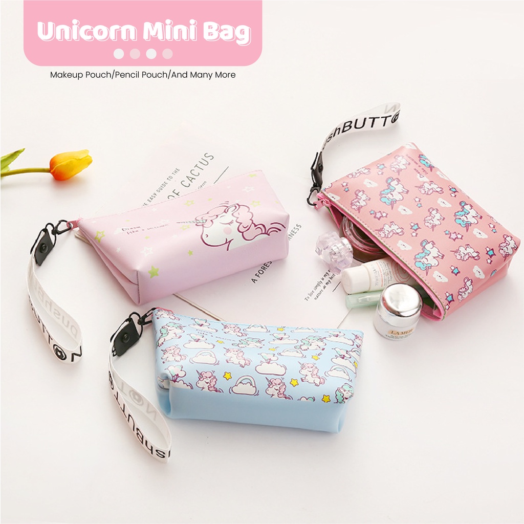 Pretty Dompet Kosmetik / Tas Aksesoris Makeup Dompet Pouch Kosmetik Karakter Lucu Unicorn