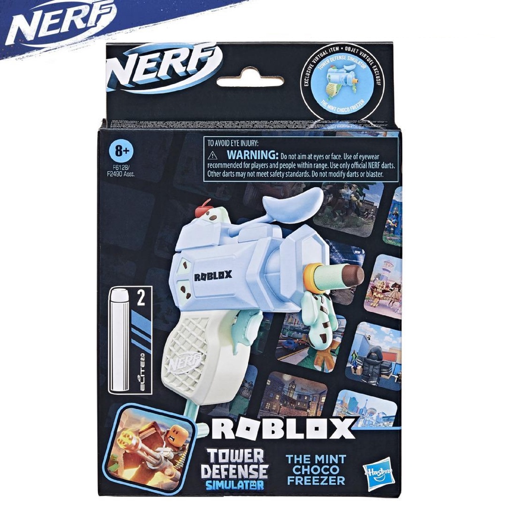 NERF MicroShots Roblox Tower Defense Simulator The Mint Choco Freezer Blaster