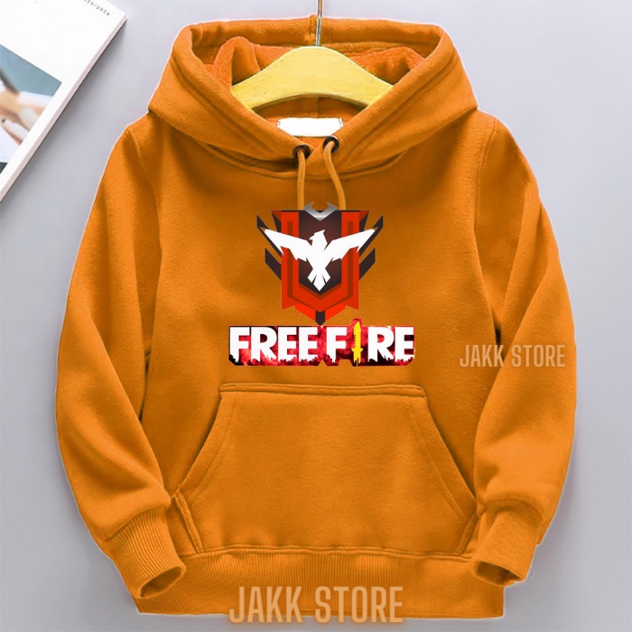 Hoodie Anak Laki Laki Keren/Hodie FF Free Fire Anak Anak Usia 2- 13 Tahun Terbaru/Sweater Switer Anak Cowok Hitam