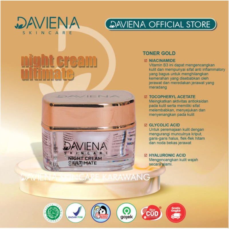 NIGHT CREAM GOLD SERIES|DAVIENA SKINCARE