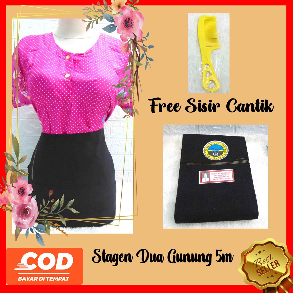 FREE SISIR CANTIK Stagen 5m Cap Dua Gunung Kualitas No.1