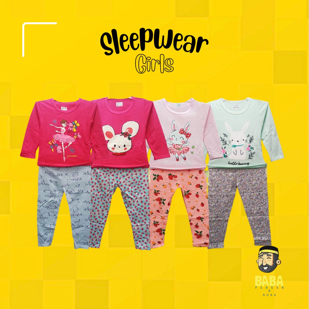 Sleepwear / Piyama / Baju Tidur Anak Perempuan 1-9Thn