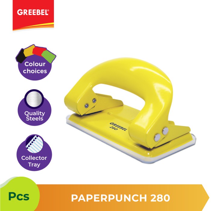 

Hole Punch Pembolong Kertas Greebel 280 - tebal kertas upto 1,2mm.