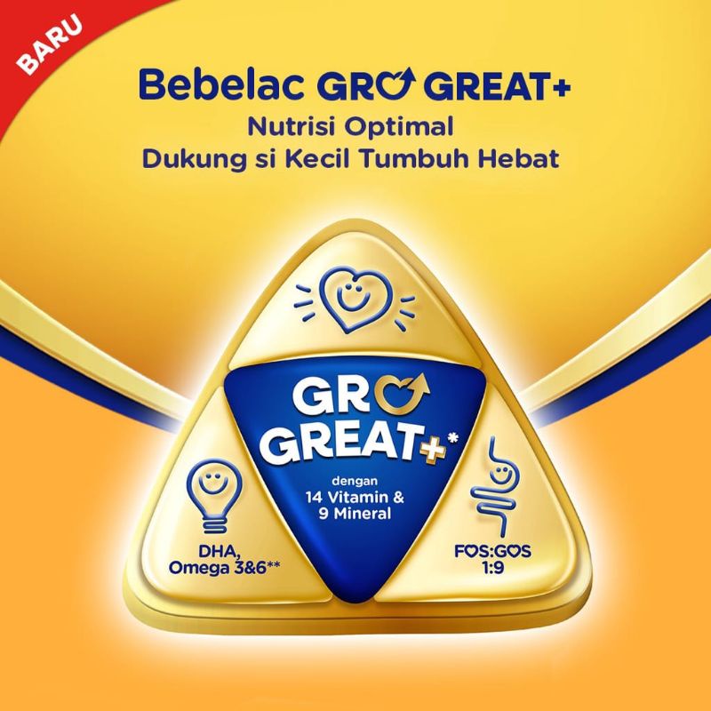 Bebelac 3 Gro Great 400 gram 400gr susu pertumbuhan anak 1-3 tahun susu formula susu balita