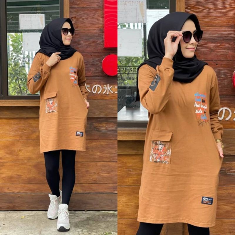 Tunik Kaos Combed // Tunik Combed Gyl Standar dan Jumbo XXL//Long Tunik Combed SS