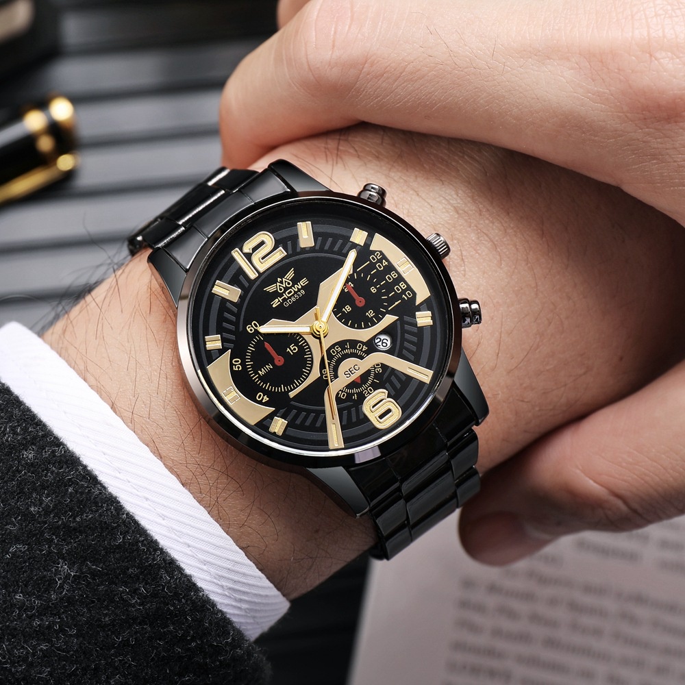 JAM TANGAN PRIA ORIGINAL IMPORT RANTAI HITAM GEORGE TAHAN AIR PREMIUM COWOK KEREN MEWAH JAM117B5 STAINLESS STEEL KEKINIAN BRANDED DISTRO LAKI DEWASA REMAJA MURAH
