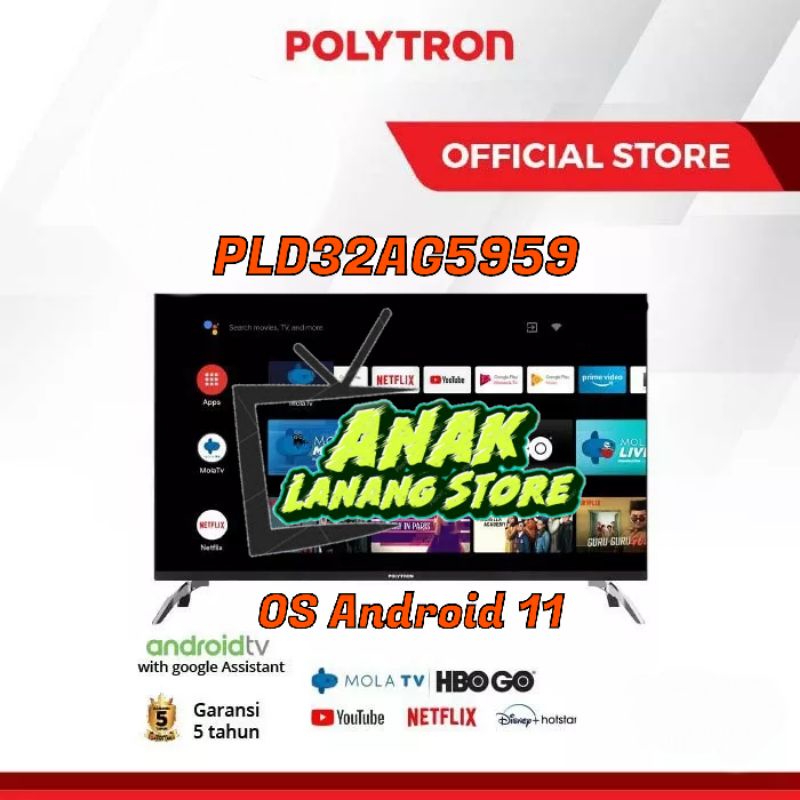 POLYTRON LED ANDROID TV 32 INCH PLD 32AG5959 NEW 2022