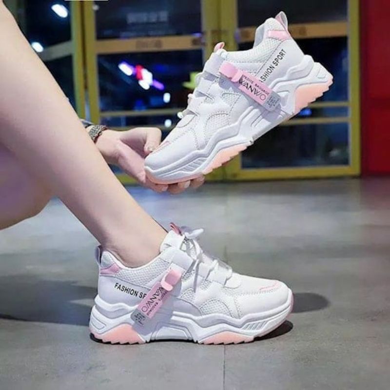 PVN Sepatu Cewek Wanita Kasual Olahraga Running Tinggi Import Premium Quality shoes Sport Trendy K-F