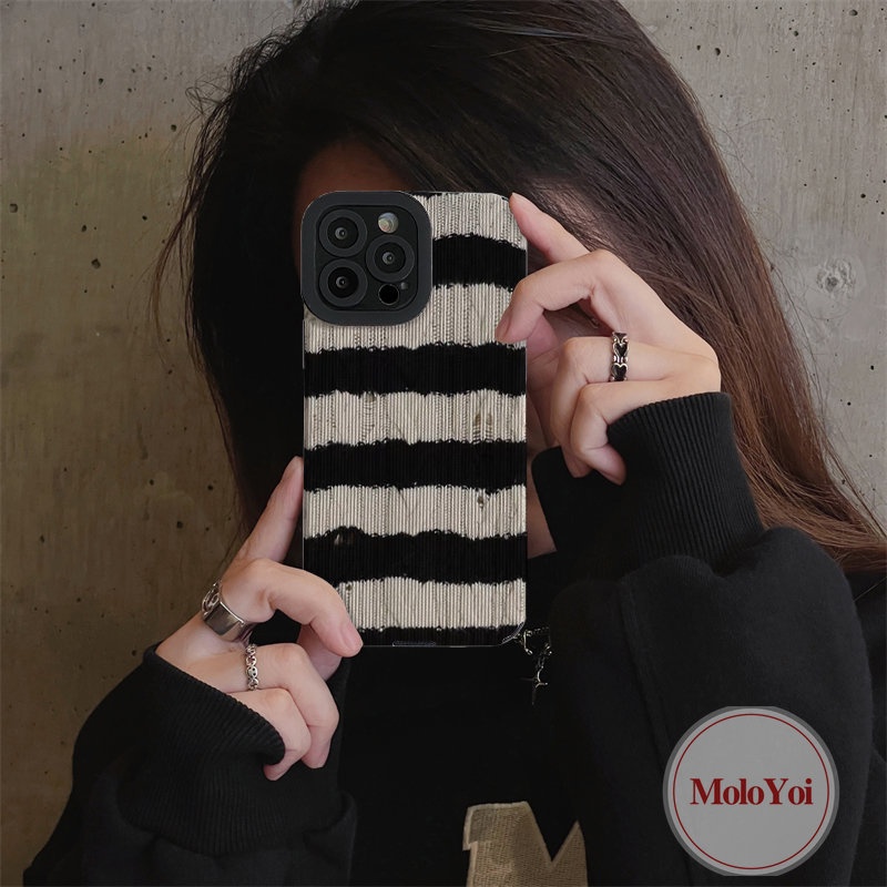 Soft Case TPU Motif Garis Retro Untuk iPhone 7Plus 8Plus 11 Pro Max XR 12 13 14 Pro Max X XS Max