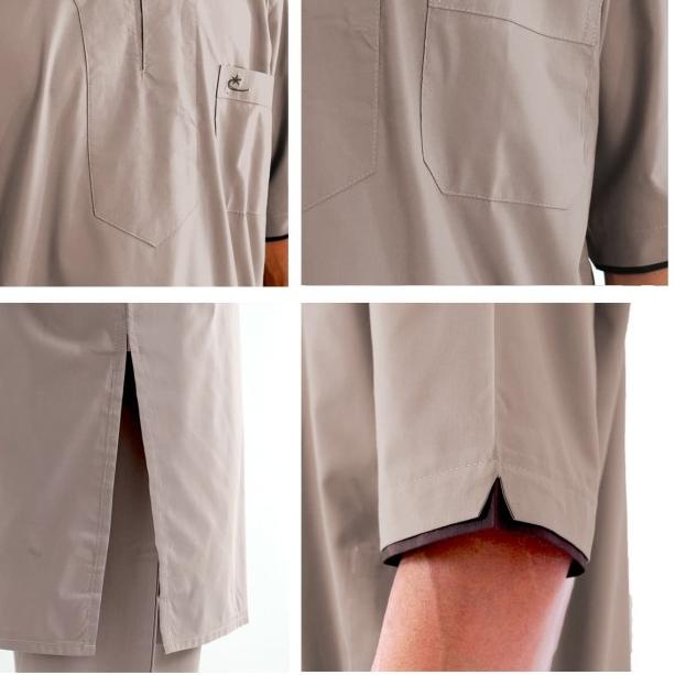 Al Isra ARABI Setelan Gamis Pria Baju Gamis Pria Baju Muslim Pria - Putih, XL