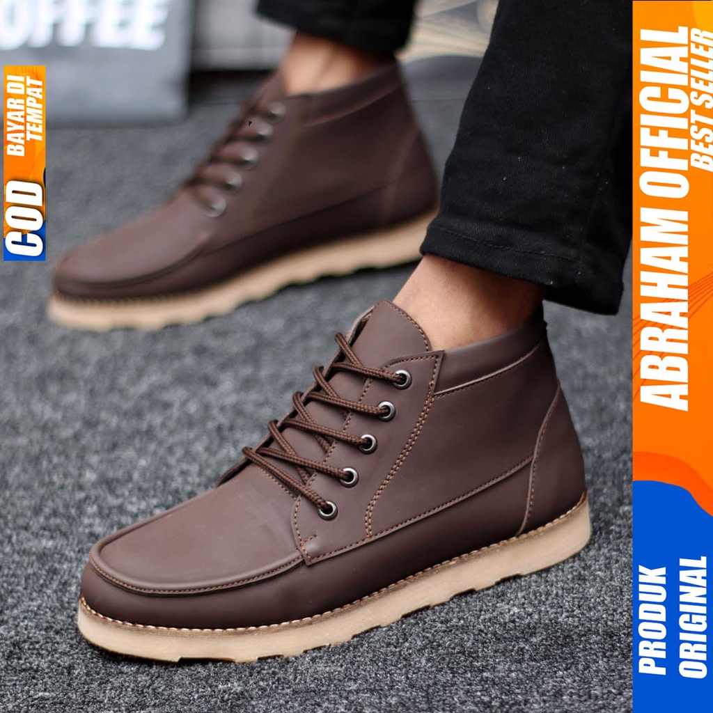 Sepatu Boots Klasik Pria Kerja Kantor Outdoor Abraham Harli