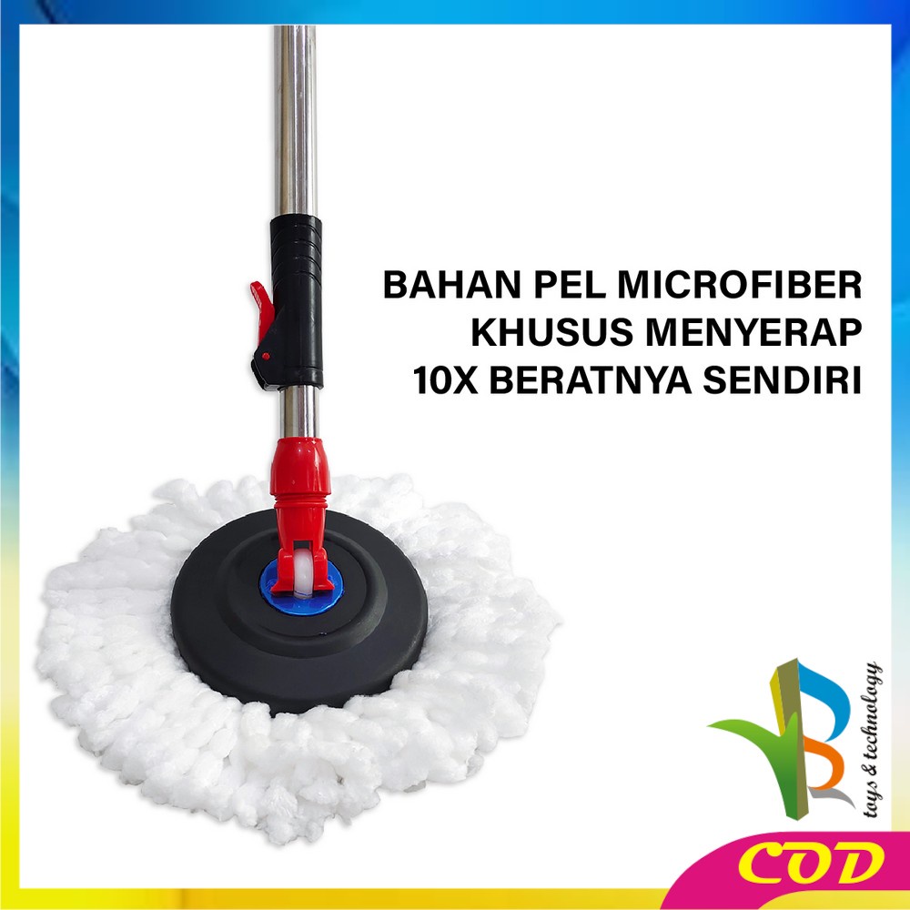 RB-C526 Alat Pel Lantai Dengan Ember Serbaguna / Pel Lantai Ultra Putar Praktis / Kain Pel Spin Mop Alat Pembersih Lantai