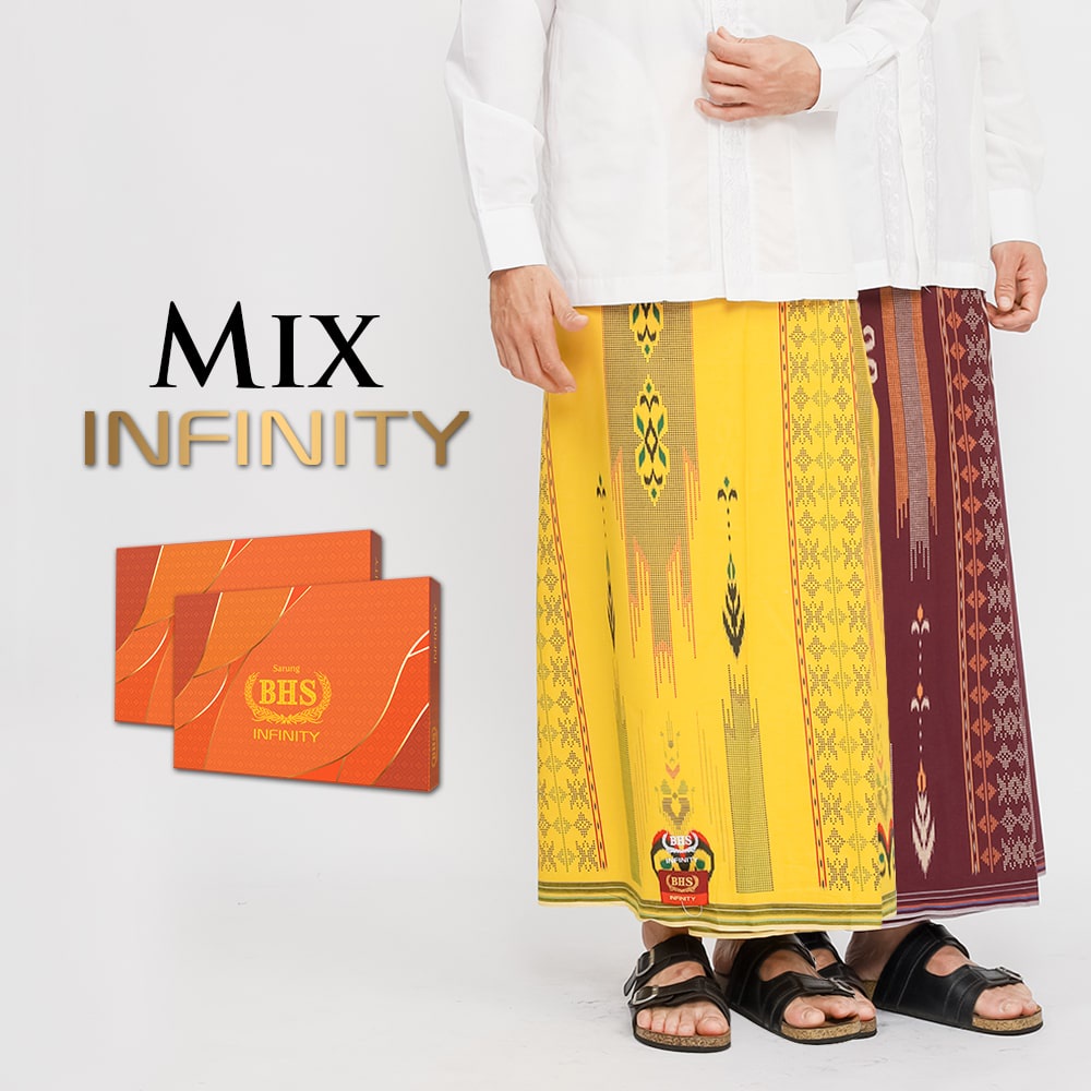 Sarung BHS Infinity Gold Motif dan Warna Mix