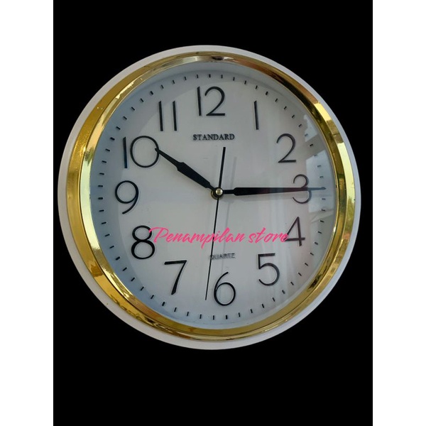 Jam dinding original Gold kombinasi Putih besar 30cm