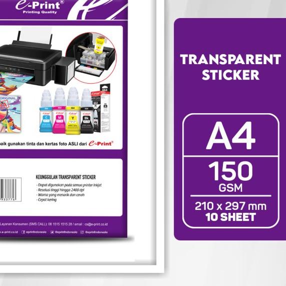 Kertas Foto e-Print Transparent Stiker