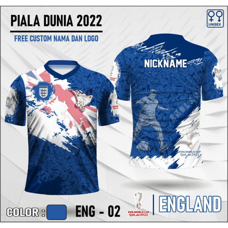 Jersey piala dunia qatar 2022 baju team england/kaos bola tim inggris