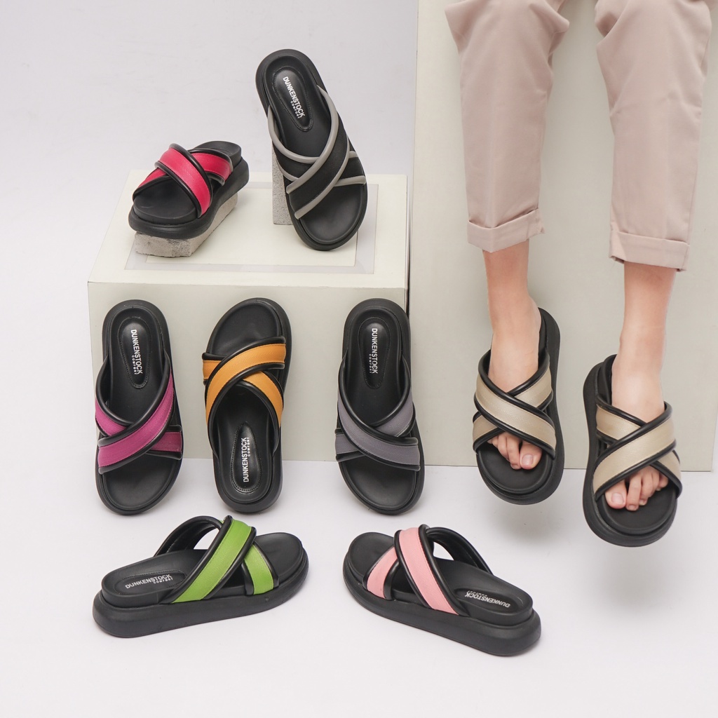 DUNKENSTOCK tipe Zoey Sandal wedges wanita casual sendal cewek kekinian