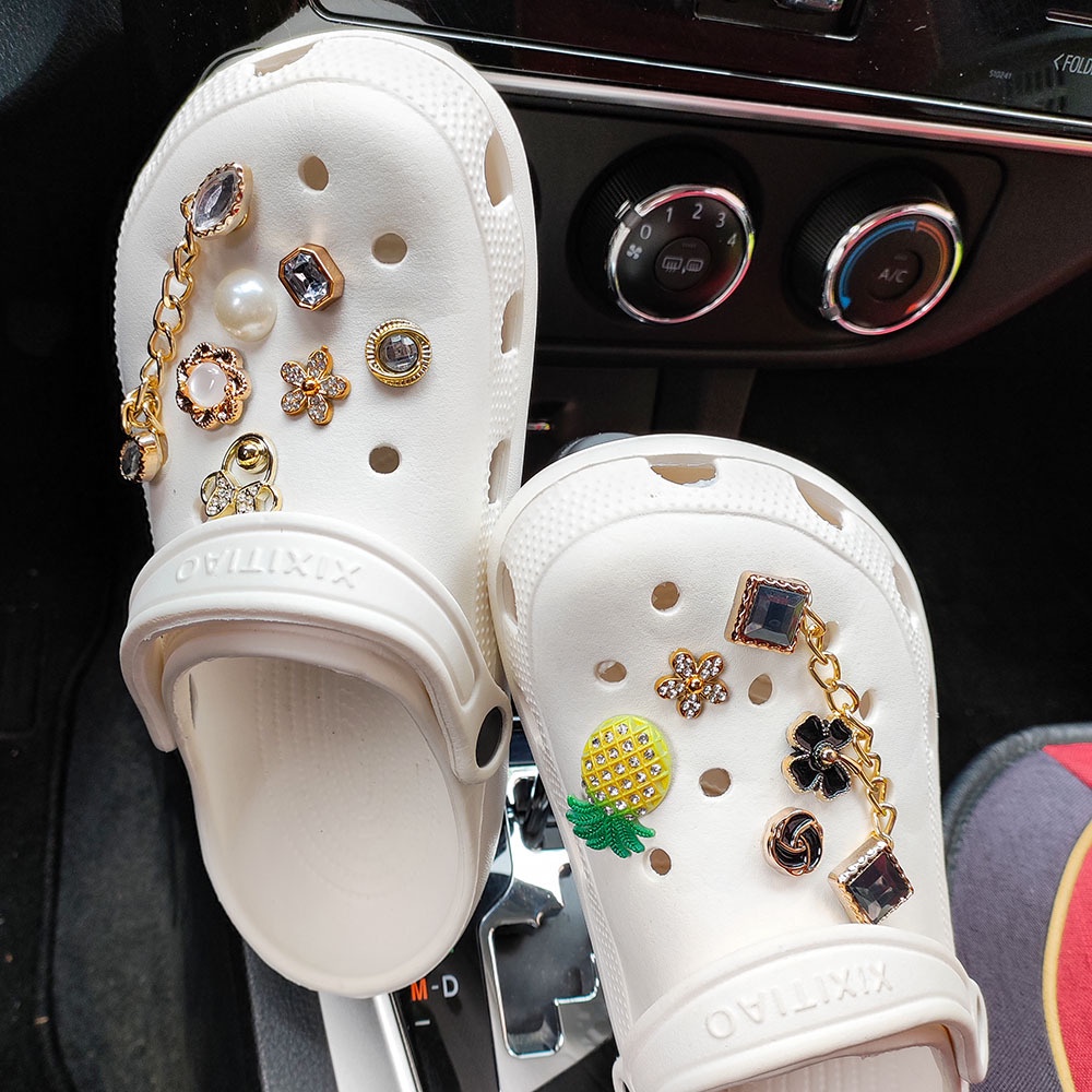 Gelang Rantai Ganda Desain Nanas Untuk Aksesoris Sepatu | Jibbitz Untuk Crocs
