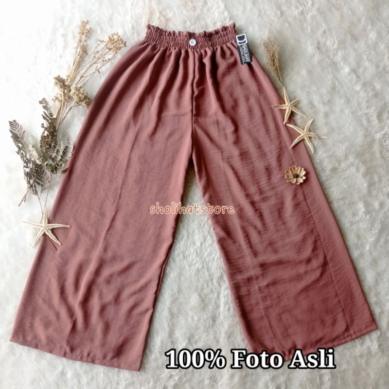 KULOT CRINKLE AIRFLOW PREMIUM MODEL KANCING ALL SIZE MAKSIMAL BB 80KG / CELANA PANJANG POLOS WANITA PINGGANG KARET BAHAN KRINGKEL SIZE XXL / KULOT CRINKLE HIGH WAIST HW KANCING PANJANG CELANA 95CM 100CM / DAILY CULLOTE CRINCLE AIR FLOW / SHOLIHATSTORE