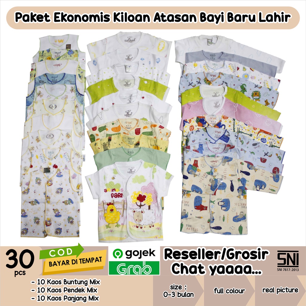 Kiloan Baju Bayi Atasan NB-SML