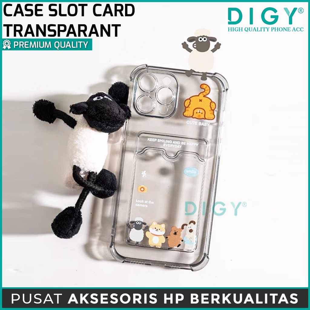 Oppo  A16 A55 5G  A36 A76 4G  A5S A7 A11K  Case Slot card Transparant / bening Motif karakter animal