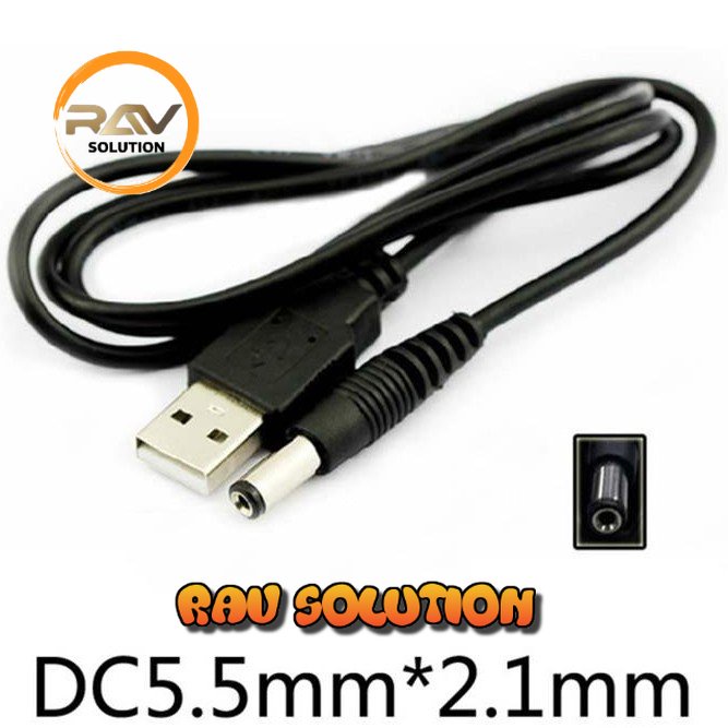 SKU-1049 KABEL USB 5V TO DC 5.5MM X 2.1MM / 5.5MMX2.1MM / KABEL POWER