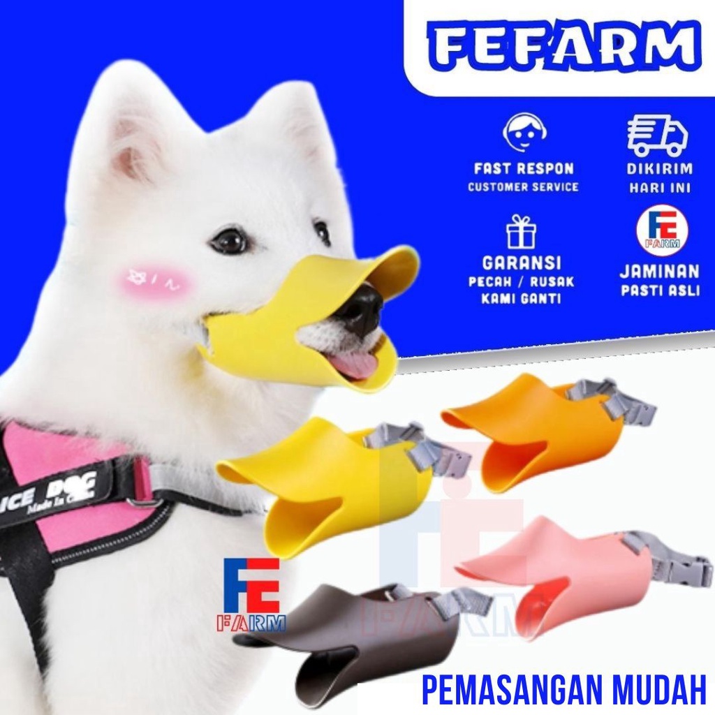 Hewan Duckbill Silicon Penutup Mulut Anjing Lucu Bentuk Mulut Bebek Anti Gigit Gigitan Masker Moncong FEFARM