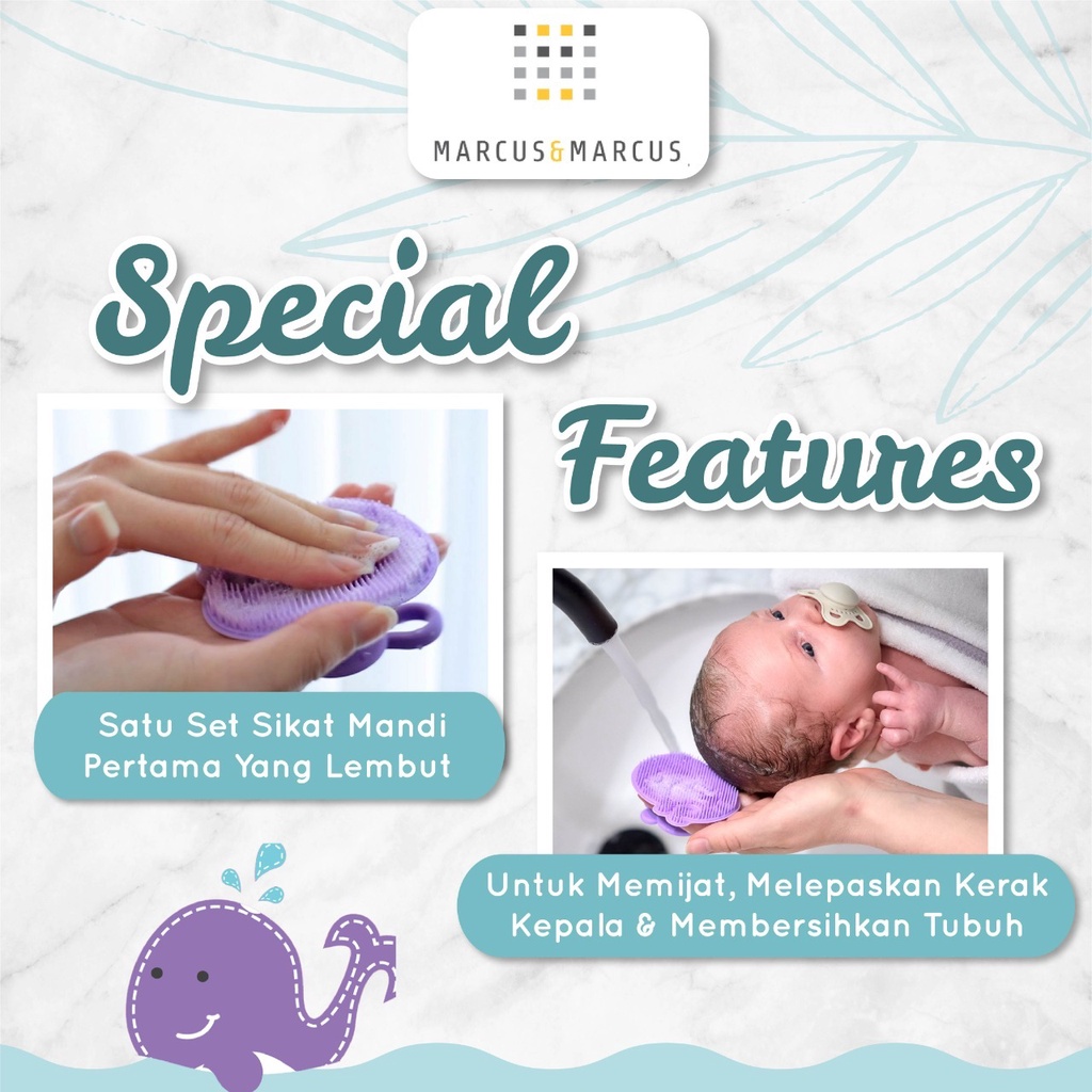 MARCUS-MARCUS Silicone Baby Bath &amp; Massage Brush/ Sisir Keramas Silicone