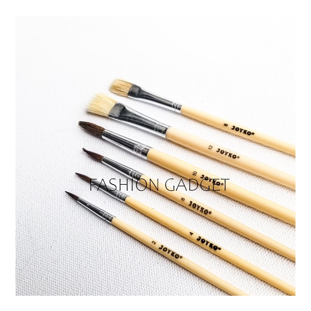 Kuas Joyko 1 Set 6 Pcs Joyko Kuas Lukis Cat Air Kuas Nail Art Brush BR-1 Alat Mewarnai Menggambar Melukis Peralatan Seni Perlengkapan Sekolah Alat Tulis