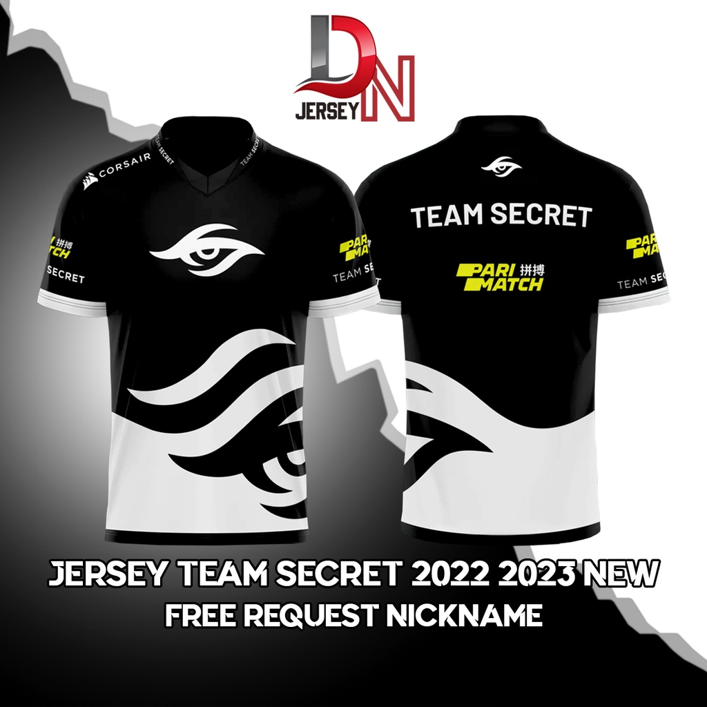 JERSEY Baju Kaos Team SECRET NEW 2022 2023 Game Dota 2 CSGO LOL Wildrift (free custom nickname)