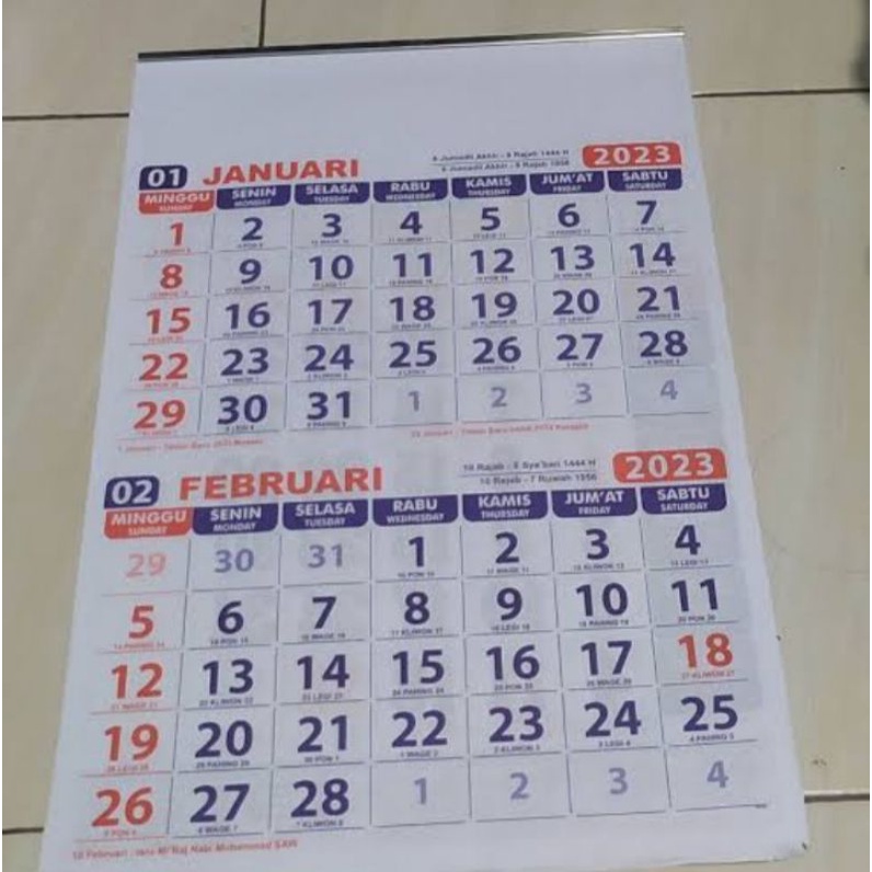 Kalender 2024 Kalender Tahun Baru Kalender Gantung/ Dinding Murah