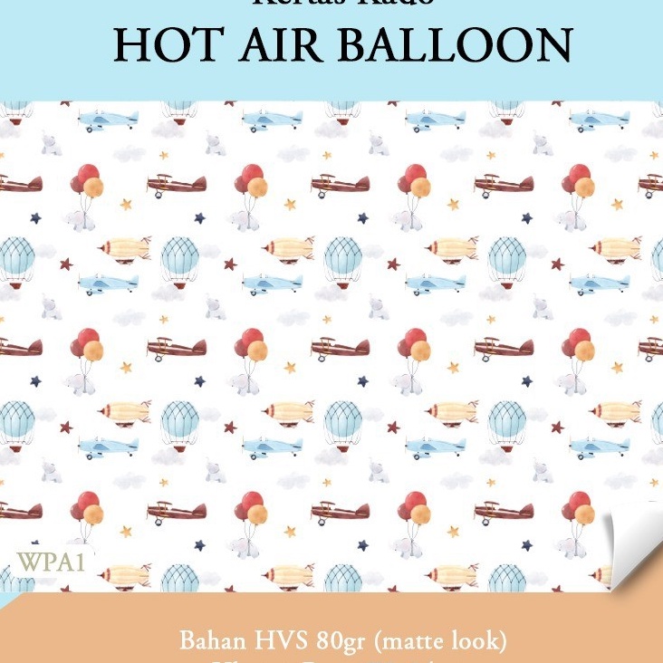 

MIN ORDER 5LBR - KERTAS KADO HOT AIR BALLOON -
