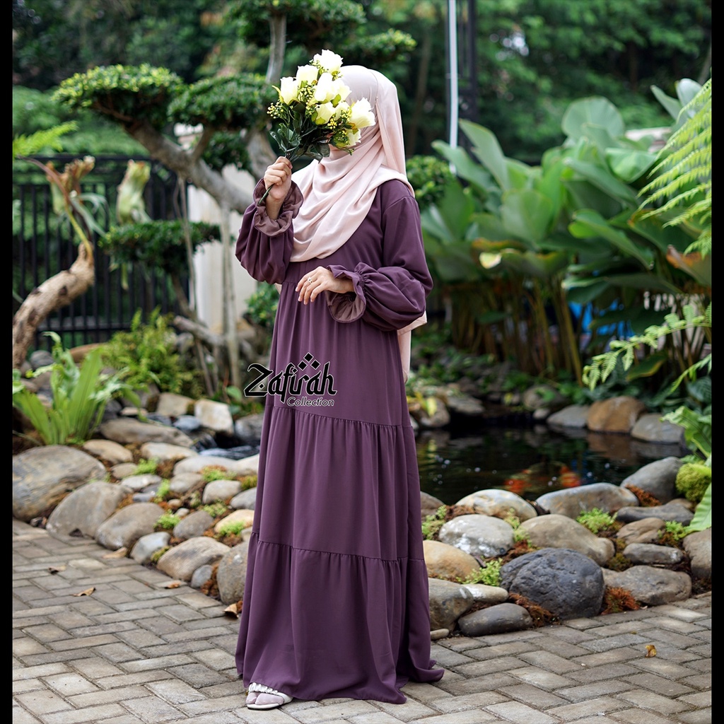 Gamis Ceruty Babydoll Terbaru Ori Zafirah Haseena Dress Muslim