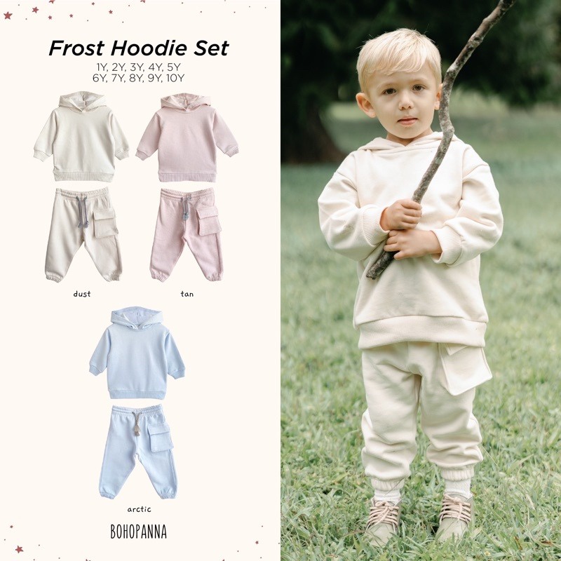 BOHOPANNA - FROST HOODIE SET DUST - SETELAN HOODIE JAKET ANAK