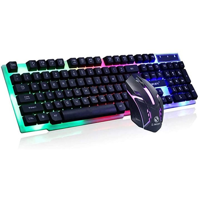 Keyboard dan Mouse Gaming / Combo Gaming Keyboard RGB with Mouse - Black