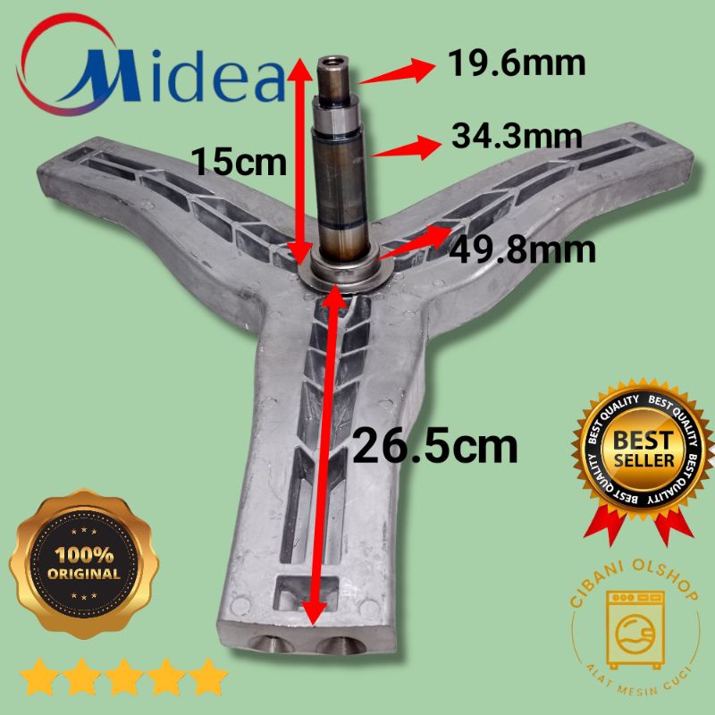 Spider Segitiga Krospis Baling Baling Mesin Cuci Midea MFP180 18kg