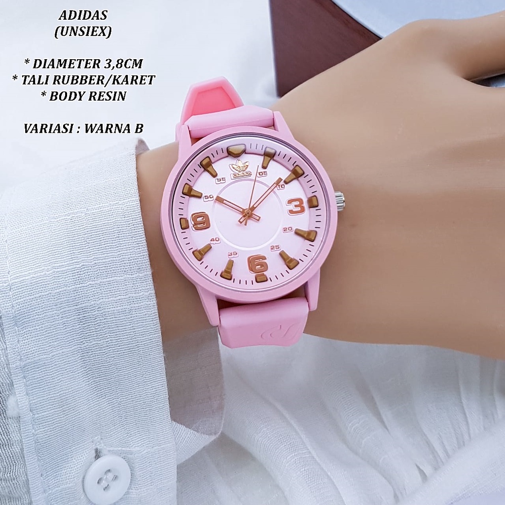 (BISA COD) JAM TANGAN WANITA A-001 FASHION TALI RUBBER BODY BULAT RESIN