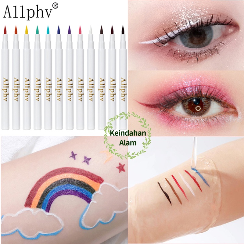 Jual Allphv Color Matte Liquid Eyeliner Pensil Warna Putih Coklat Black