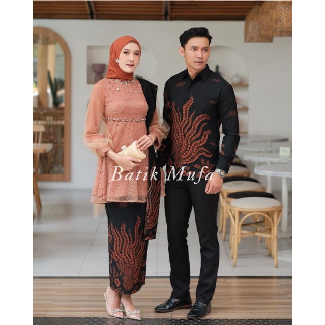 SET COUPLE NADINE TERACOTTA | KEBAYA TERBARU KEBAYA LAMARAN KEBAYA TUNANGAN KRBAYA WISUDA MODERN
