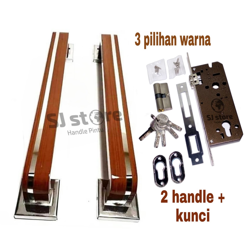 1 set handle pintu kunci pintu rumah minimalis gagang tarikan pintu mewah pegangan pintu stainless murah