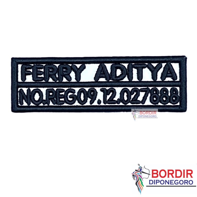 BORDIR NAMA SATPAM TIMBUL CUSTOM + NOMOR REGISTER | BORDIR SATPAM 3D TIMBUL ISTIMEWA  | BORDIR SATPA