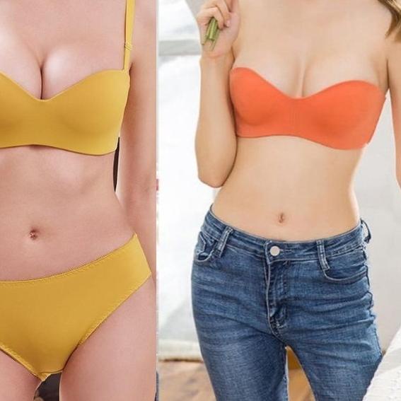 Chelyne BH SET ( Bra + CD ) Seamless Lycra V766 Stelan Premium Half Cu - BH Hitam, 34