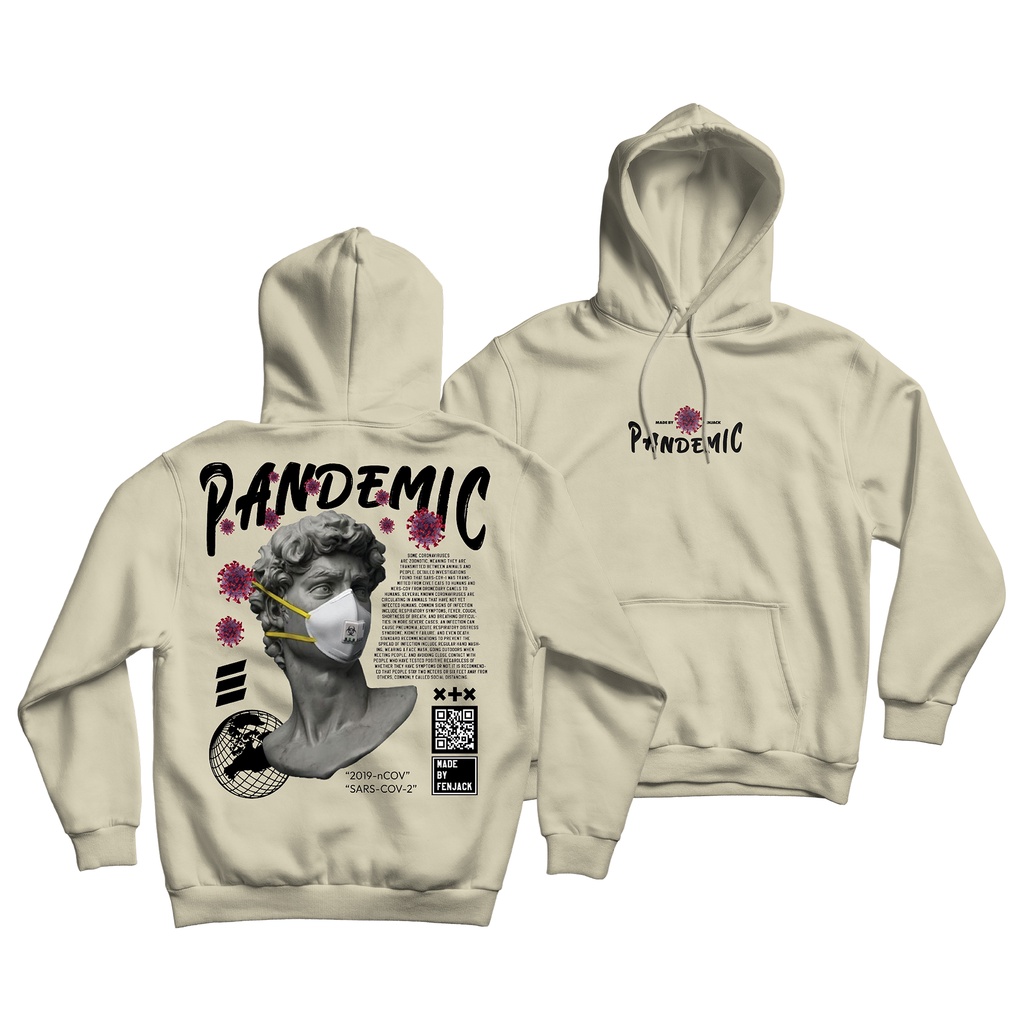 Sweaterpolos Hoodie Jumper PANDEMIC ( Sablon ) Unisex Pria &amp; Wanita