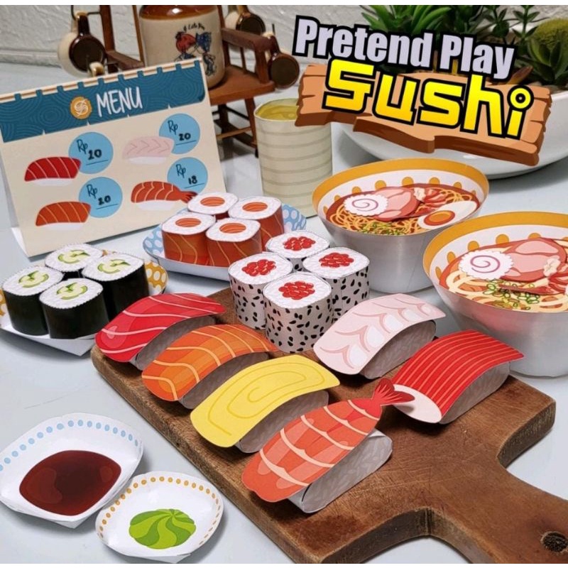 Mainan Edukasi DIY Montessori Anak Pretend to Play SUSHI