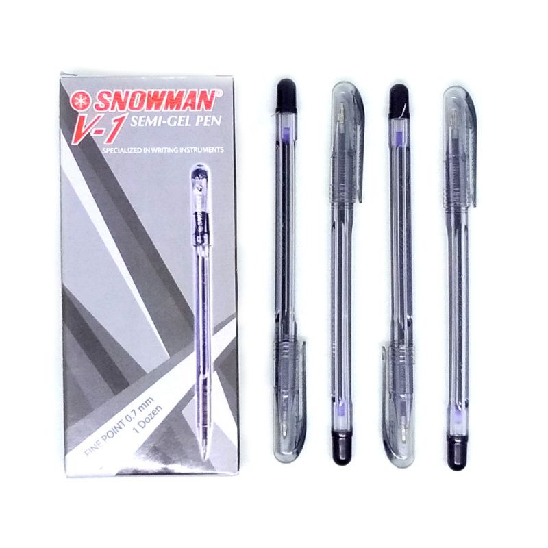 

Pulpen / Bolpen / Bolpoint / Ballpoint Pen Snowman V-1 V1 Semi Gel Pen 0,7mm Bolpen Murah Hitam Black V1