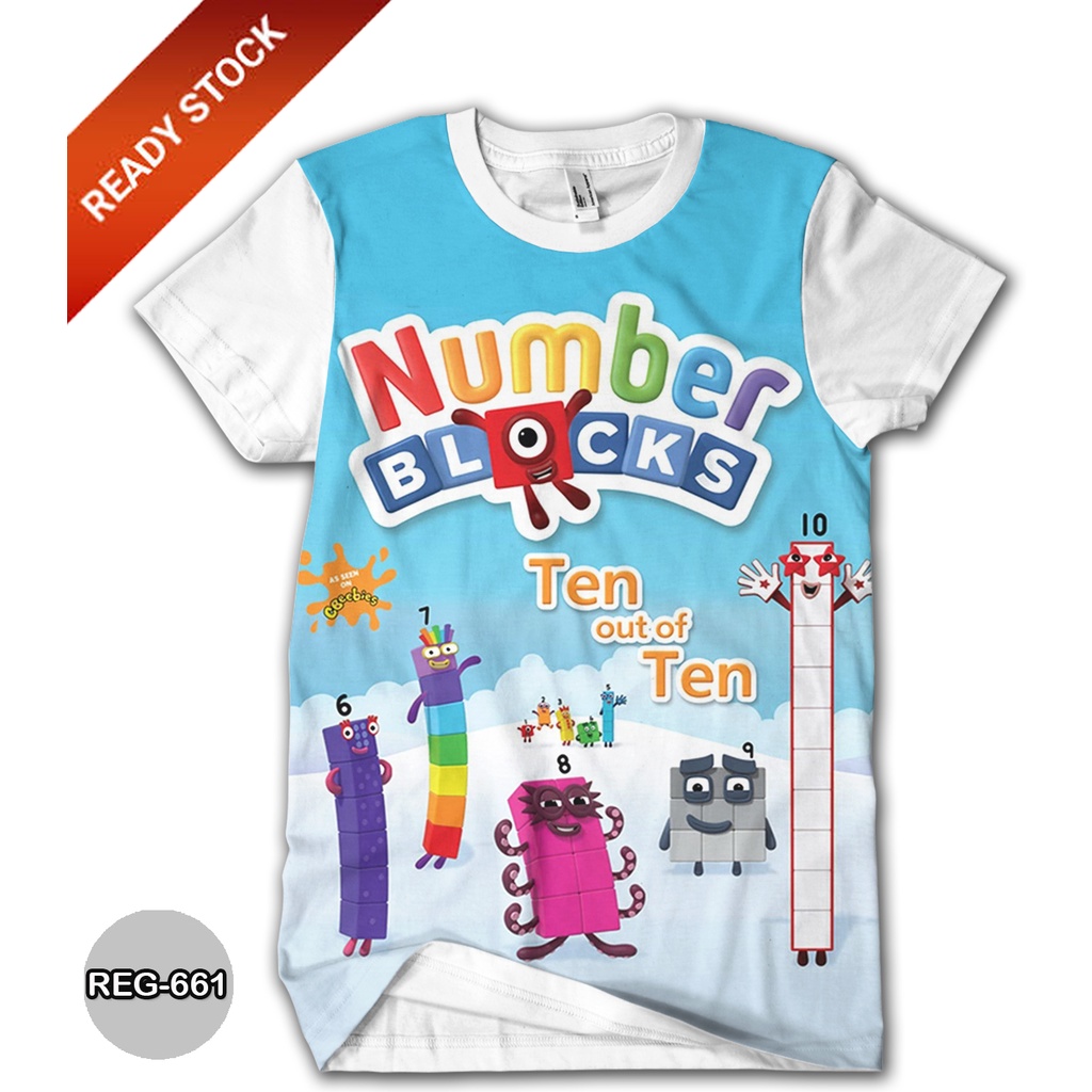 Baju Numberblocks Baju Anak dan Dewasa Numberblocks Series Trend #REG-661