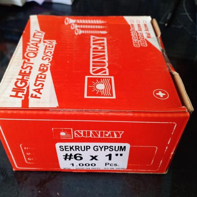sekrup gypsum 6x1" sunray isi 1000pcs