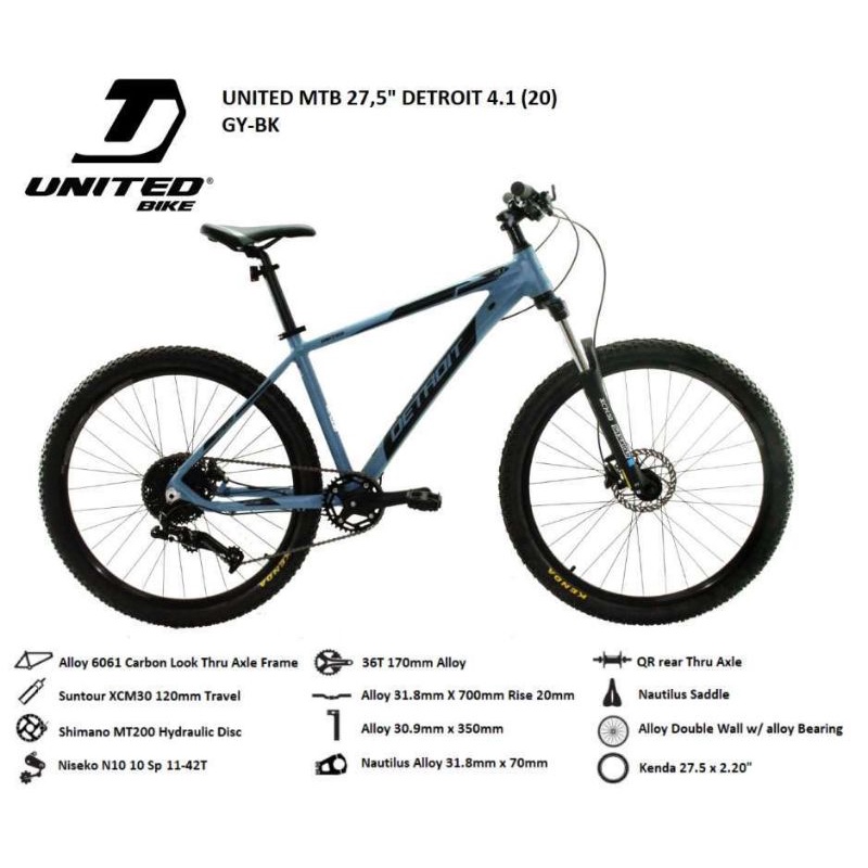 Sepeda Gunung 27.5 inch MTB United Detroit 4.1